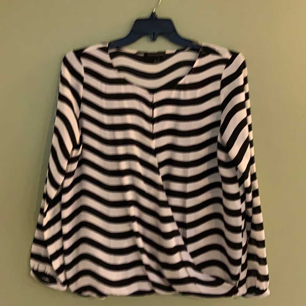 Striped wrap blouse